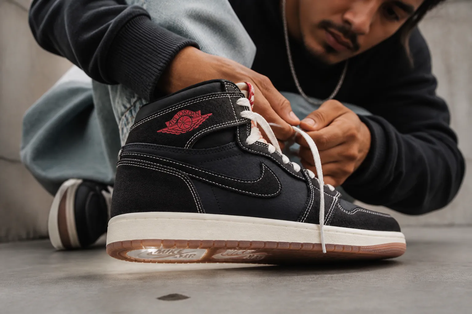 Encapsulated Nike Air-Sole heel unit visible through translucent outsole showing cushioning technology