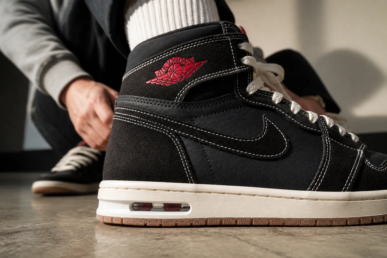 Exposed heel view showing the encapsulated Nike Air-Sole unit for responsive cushioning
