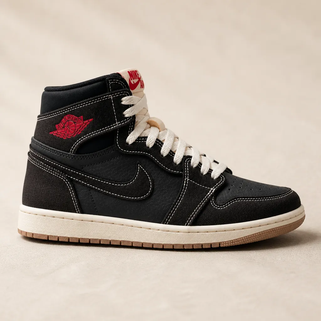 Modern Air Jordan 1 High OG Flight Club sneaker in classic black and red colorway
