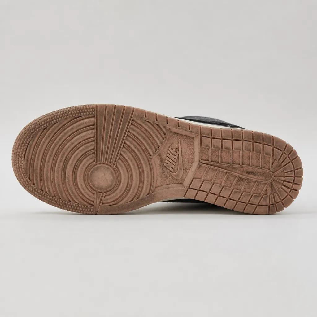 Bottom view of the rubber outsole showing the classic circular pivot disc and durable traction pattern