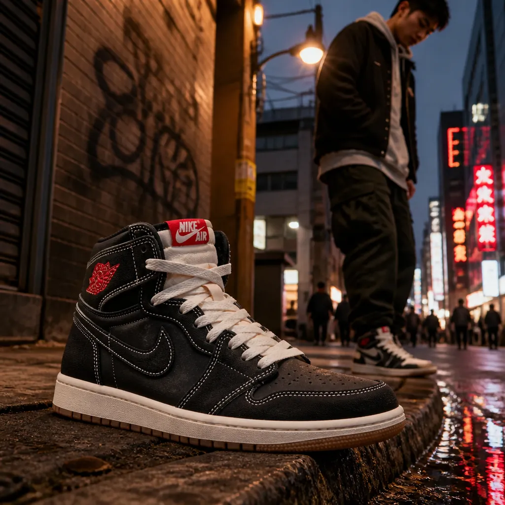 Streetwear culture scene showing confident young people in urban setting with dramatic lighting