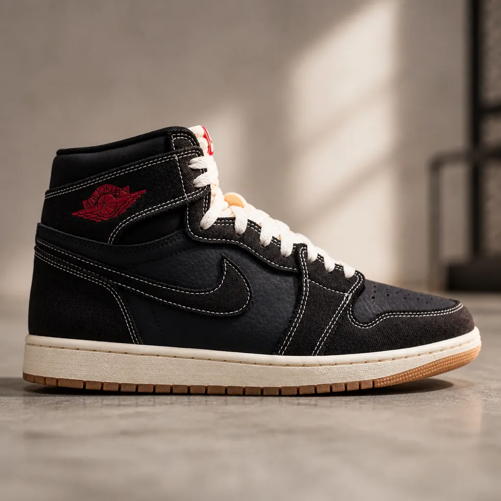 Air Jordan 1 Flight Club size 9 with premium lighting highlighting the woven upper texture
