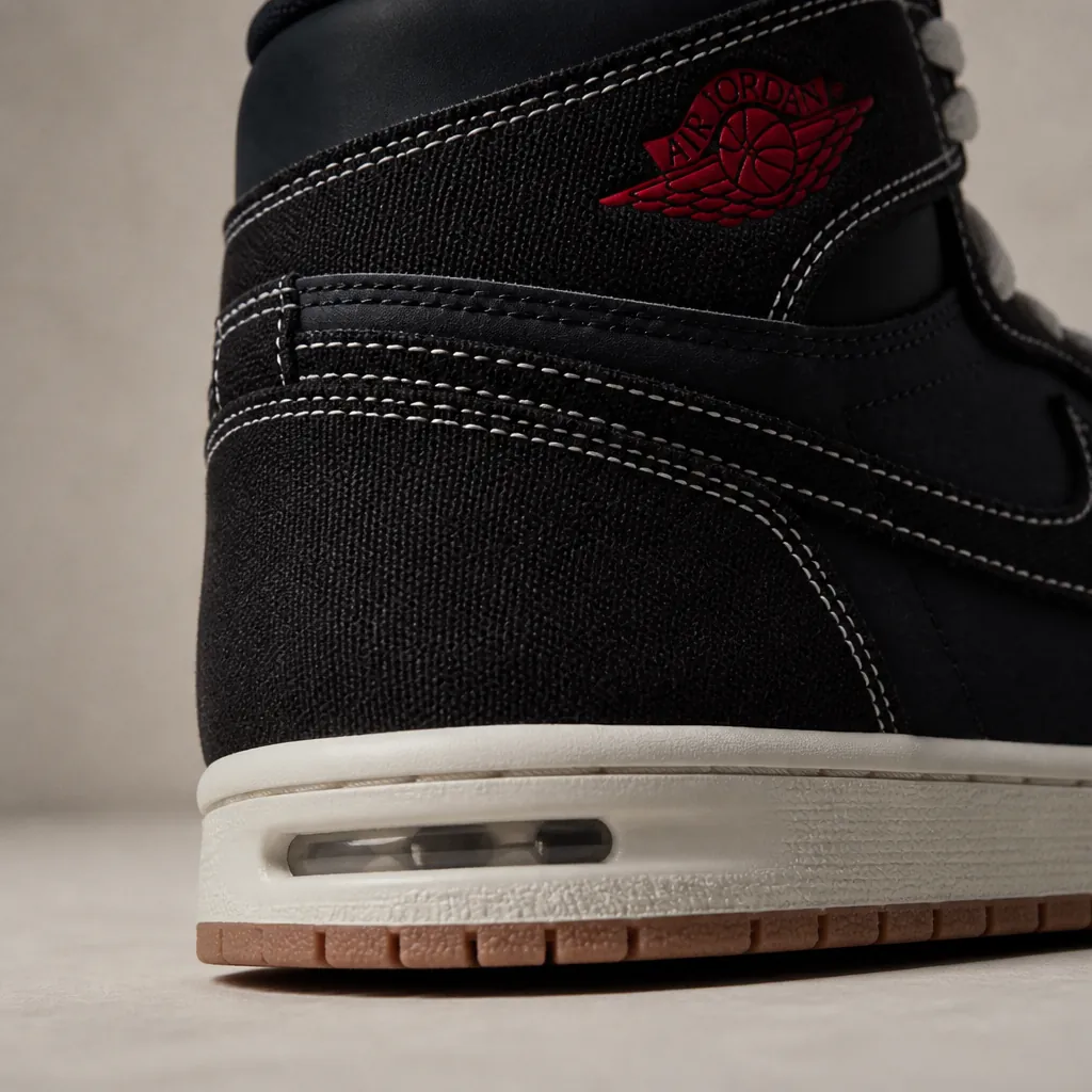 Detailed view of the heel section showing the encapsulated Nike Air-Sole unit with visible cushioning technology