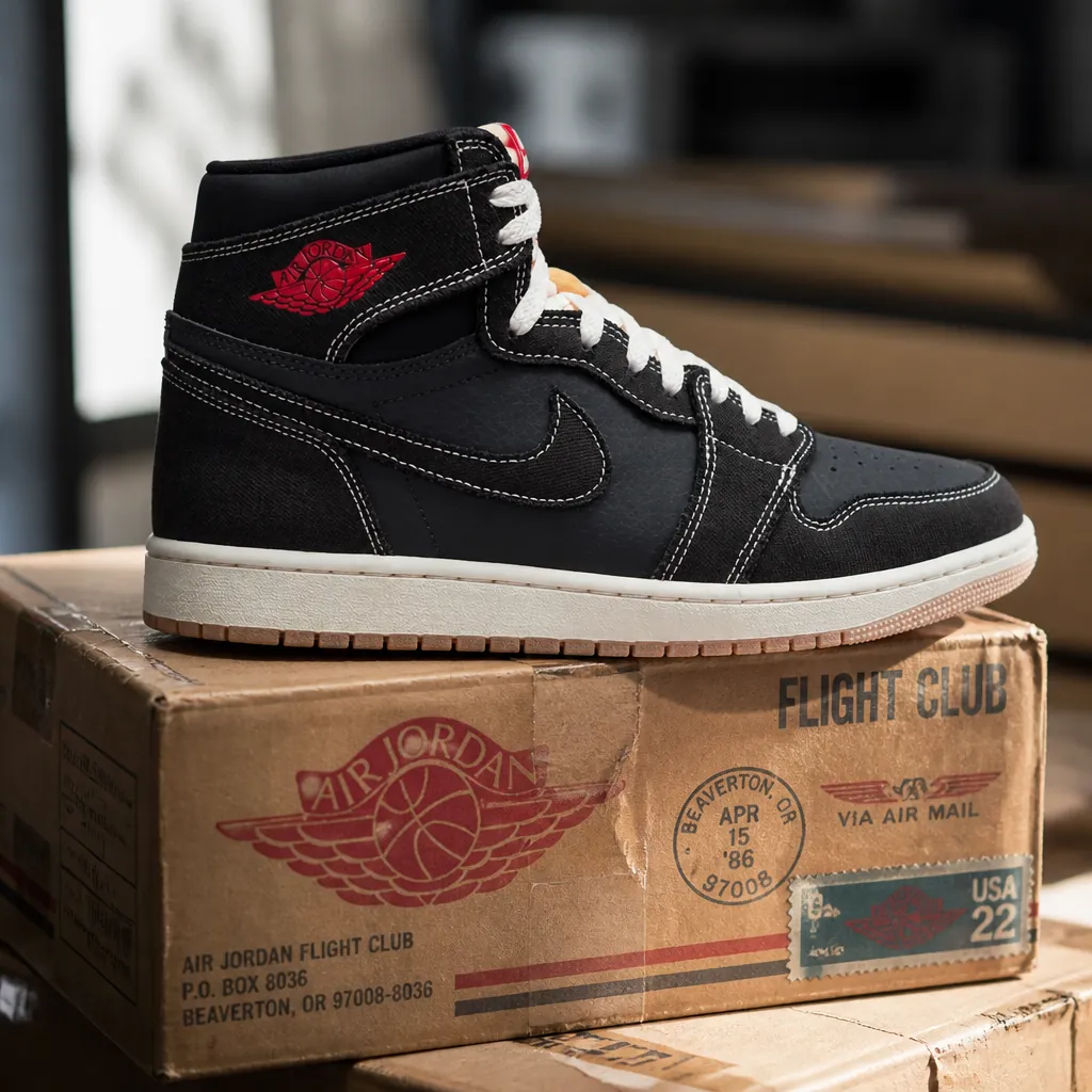 Vintage mail package from the original Flight Club program with official Jordan branding and retro postal design elements