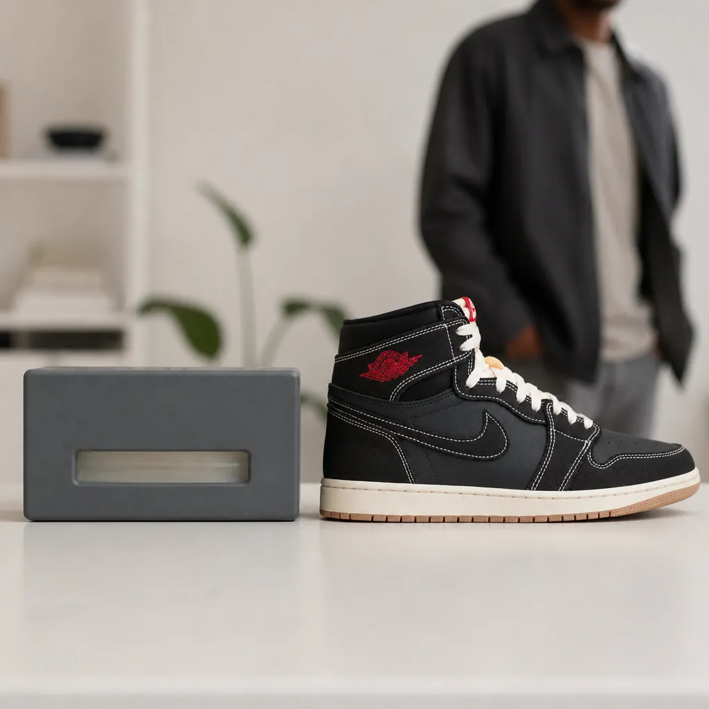 Side by side comparison of original Air-Sole technology from 1980s alongside modern Air-Sole cushioning system showing technological advancement