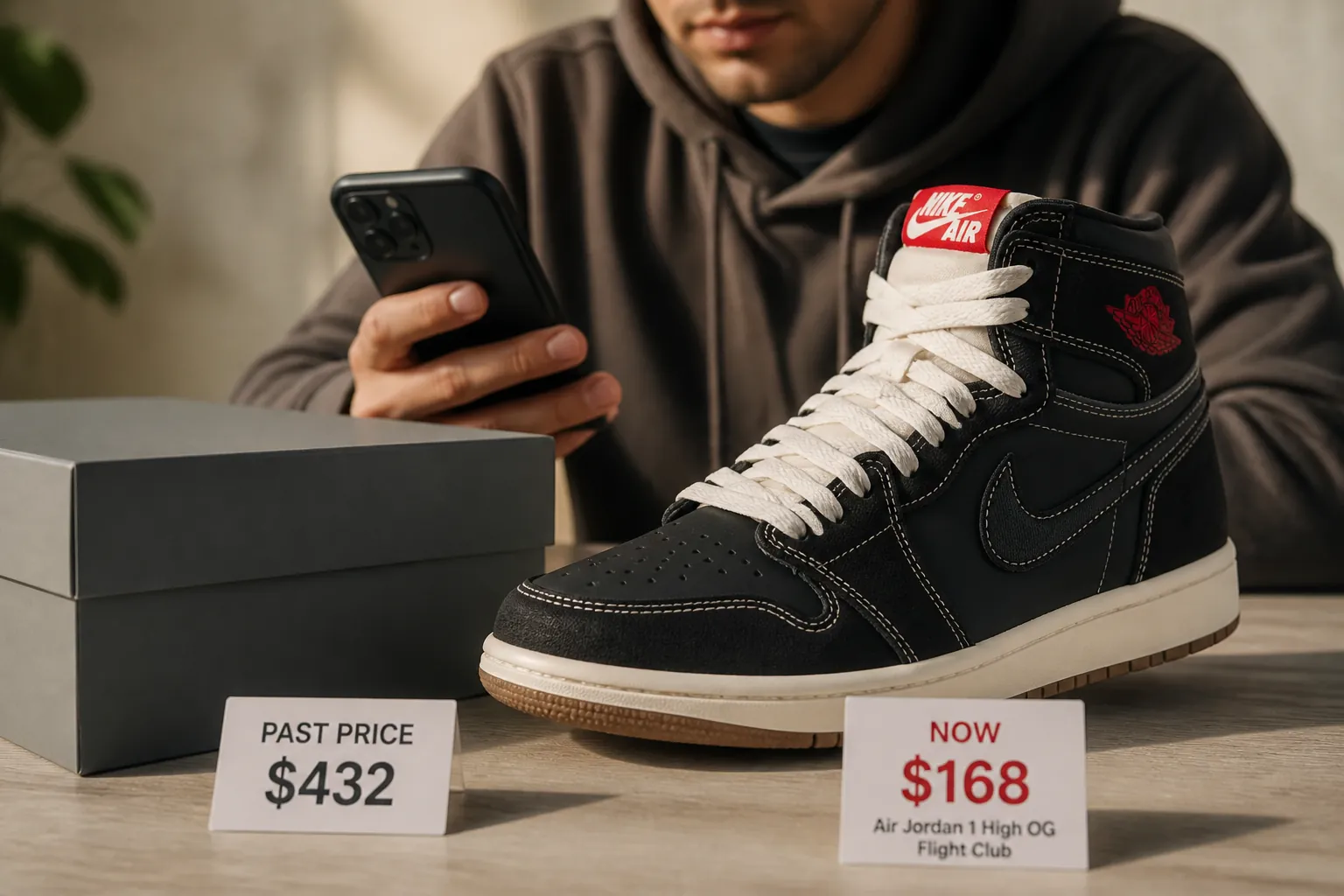 Air Jordan Flight Club exclusive launch pricing comparison showing discounted price versus future higher retail price
